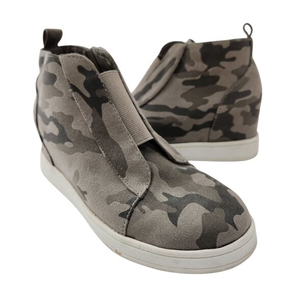 Mia Kids Gracelyn Girl's Gray Hidden Wedge Sneakers Size 4 Camo Print - Picture 1 of 11